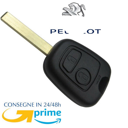 Guscio Chiave Compatibile Peugeot 106 107 206 207 407 806 Telecomando 2 Tasti Con Lama Piatta Stretta