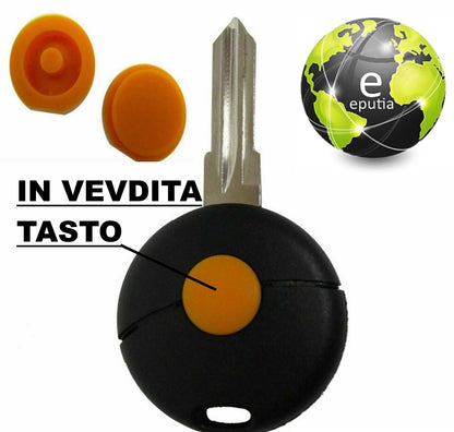 Guscio Chiave Smart Fortwo 450 Cabrio Ricambio Scocca Telecomando 3 Tasti Con Pulsante Giallo