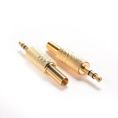 Connettore Jack 3.5mm Maschio Audio Stereo 3 Poli In Metallo Dorato Per Cuffie E Auricolari