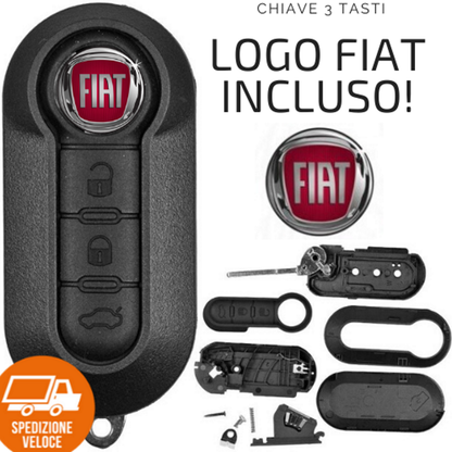 Cover Chiave 3 Tasti Fiat 500L Punto Evo Panda Lancia Musa Ypsilon Guscio + Lama