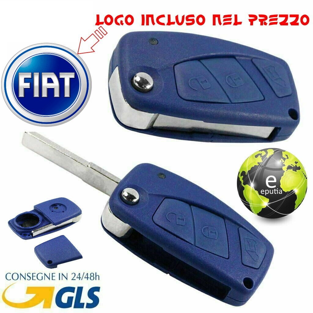 Guscio Chiave Telecomando 3 Tasti Compatibile Fiat Grande Punto Panda Ducato Stilo 500 - Cover Ricambio Qualità Premium con Lama Vergine