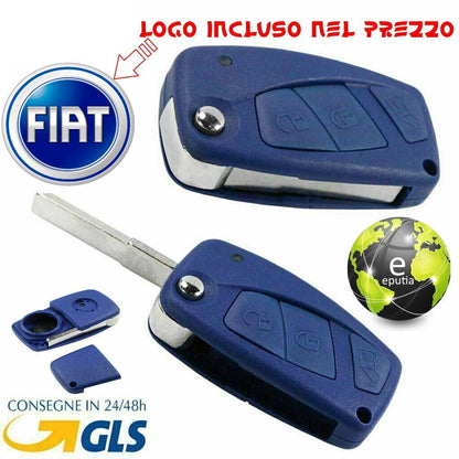 Guscio Chiave Telecomando 3 Tasti Compatibile Fiat Grande Punto Panda Ducato Stilo 500 - Cover Ricambio Qualità Premium con Lama Vergine