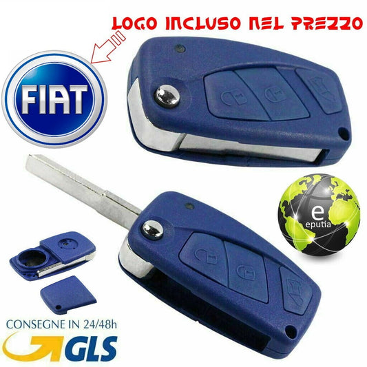 Guscio Chiave Telecomando 3 Tasti Compatibile Fiat Grande Punto Panda Ducato Stilo 500 - Cover Ricambio Qualità Premium con Lama Vergine