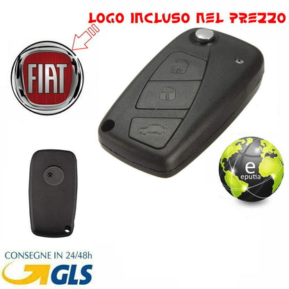 Guscio Cover Chiave Compatibile con Telecomando Fiat 3 Tasti Panda Punto Bravo Ducato 500 con Lama Vergine