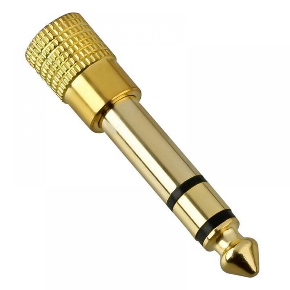 Adattatore Audio Jack Stereo Professionale Da 3,5mm Femmina A 6,3mm Maschio Connettore Placcato Oro Alta Fedeltà