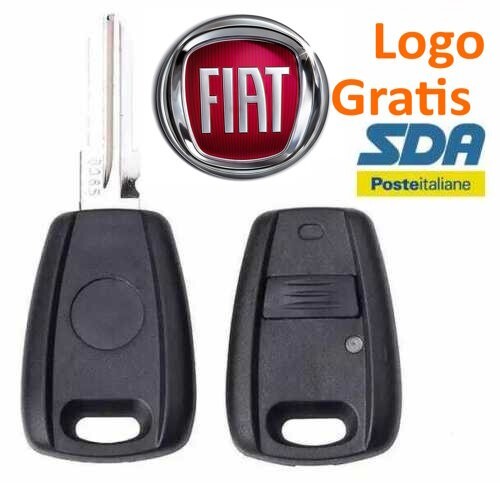 Guscio Cover Chiave Compatibile Fiat Punto Panda Stilo Seicento Doblo Bravo - Ricambio Telecomando 1 Tasto con Lama Piatta da Fresare