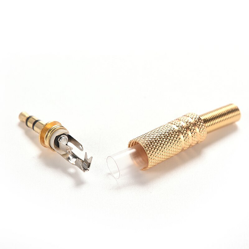 Connettore Jack 3.5mm Maschio 3 Poli Stereo Professionale In Metallo Dorato Per Cuffie E Cavi Audio Alta Fedeltà