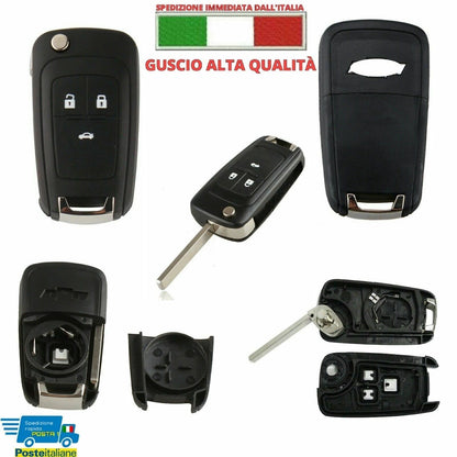 Guscio Chiave Telecomando 3 Tasti Compatibile Con Chevrolet Matiz Spark Aveo Captiva Cruze - Cover Ricambio Alta Qualità