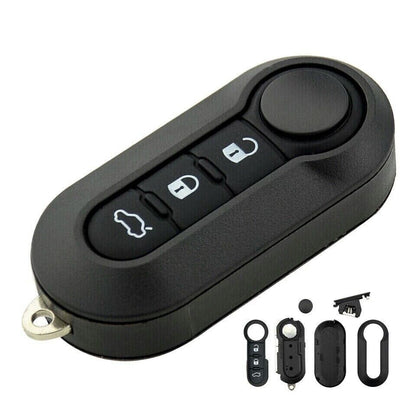 Guscio Chiave Telecomando Compatibile Per Fiat 500 Grande Punto Evo Panda - Cover 3 Tasti Con Lama Vergine