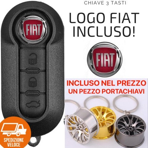 Guscio Chiave Telecomando Compatibile Per Fiat 500L Punto Evo Panda Lancia Musa Ypsilon - Cover 3 Tasti Con Lama Vergine Per Ricambio Auto