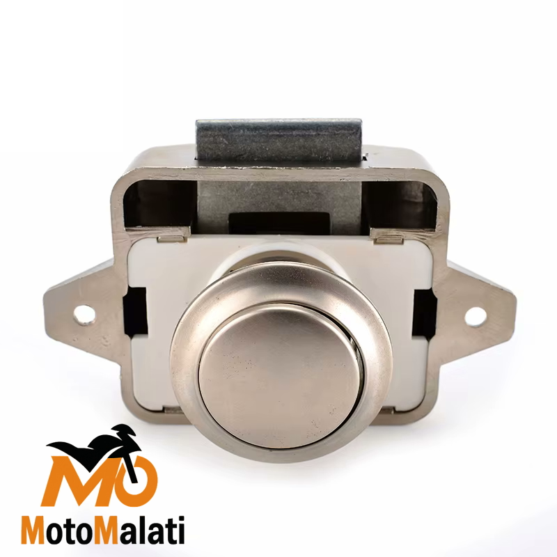 Serratura a Pressione Push-Lock 26mm per Camper Caravan Barche e Mobili Vanlife Chiusura di Sicurezza in Lega Metallica Nichelata