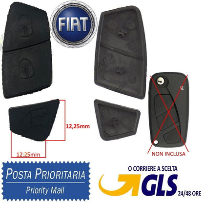Gommino Ricambio Telecomando 3 Tasti Compatibile Fiat Lancia - Membrana Pulsante Guscio Chiave Versione Tasto Piccolo 12.25mm
