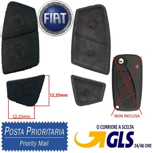 Gommino Ricambio Telecomando 3 Tasti Compatibile Fiat Lancia - Membrana Pulsante Guscio Chiave Versione Tasto Piccolo 12.25mm