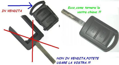 Guscio Cover Chiave Auto Ricambio 2 Pulsanti Compatibile Con Opel Vauxhall Corsa Meriva Agila Tigra Combo