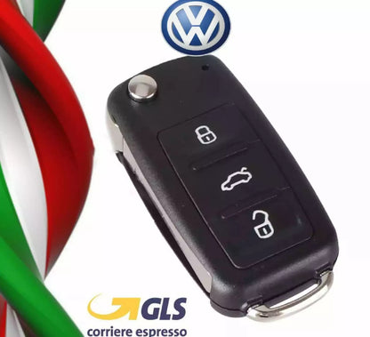 Guscio Telecomando Compatibile Per Chiave Volkswagen 3 Tasti - Cover Ricambio Con Lama Vergine Per Golf Passat Polo Bora