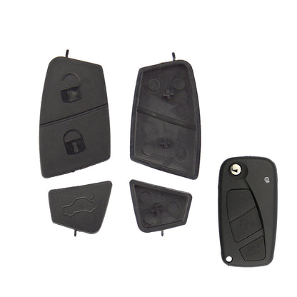Gommino Ricambio Telecomando 3 Tasti Nero Compatibile Con Chiave Fiat Punto Panda Stilo Bravo Idea