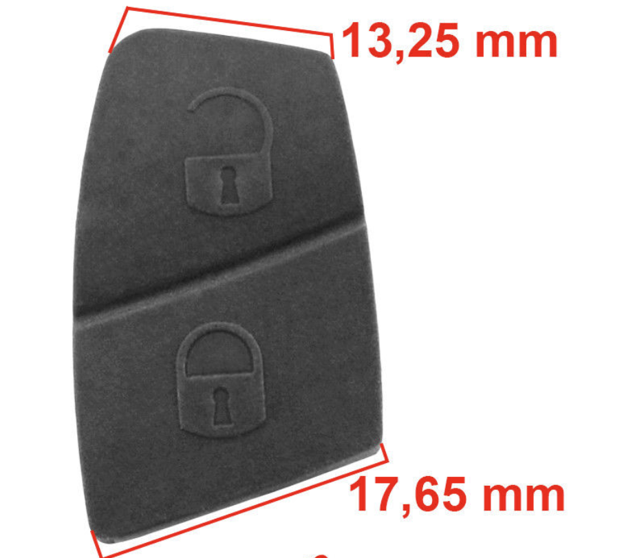 Gommino Ricambio Telecomando 3 Tasti Nero per Chiave Fiat Punto Panda Idea Bravo Membrana Pulsanti 12.25mm
