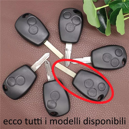 Guscio Cover Chiave Telecomando 3 Tasti Compatibile Con Renault Clio Modus Smart 453 - Ricambio Qualità Premium Con Lama Piatta