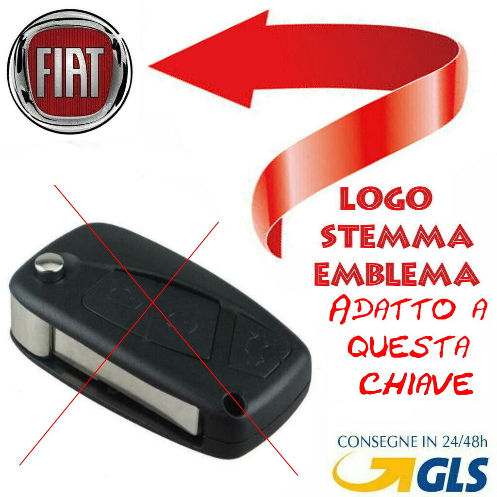 Fregio Adesivo Di Ricambio Per Chiave Telecomando Compatibile Fiat 500 L Punto Evo Panda Lancia Musa Ypsilon