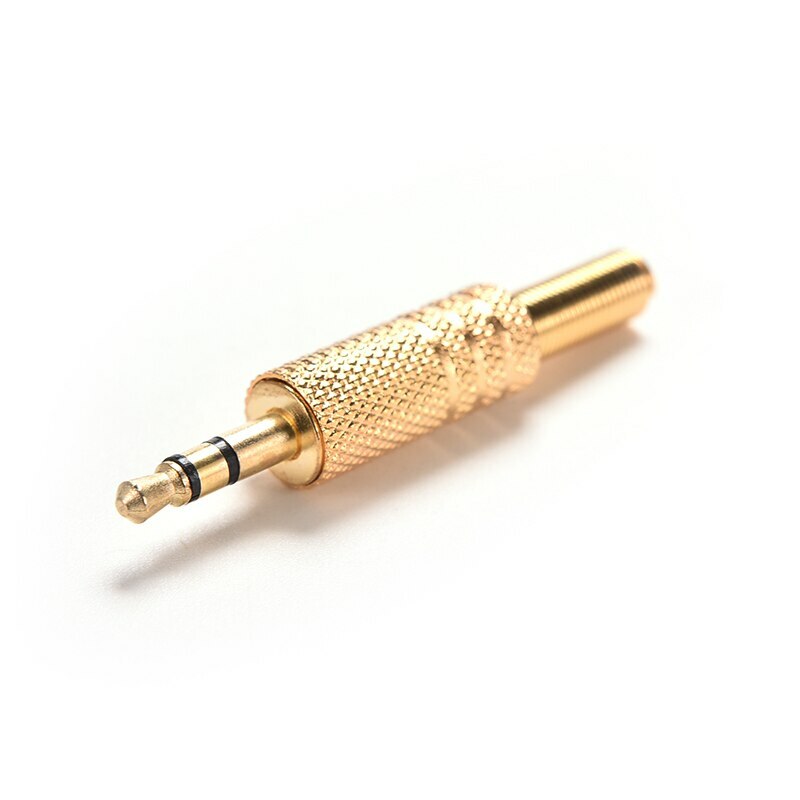 Connettore Jack 3.5mm Maschio Audio Stereo 3 Poli In Metallo Dorato Per Cuffie E Auricolari