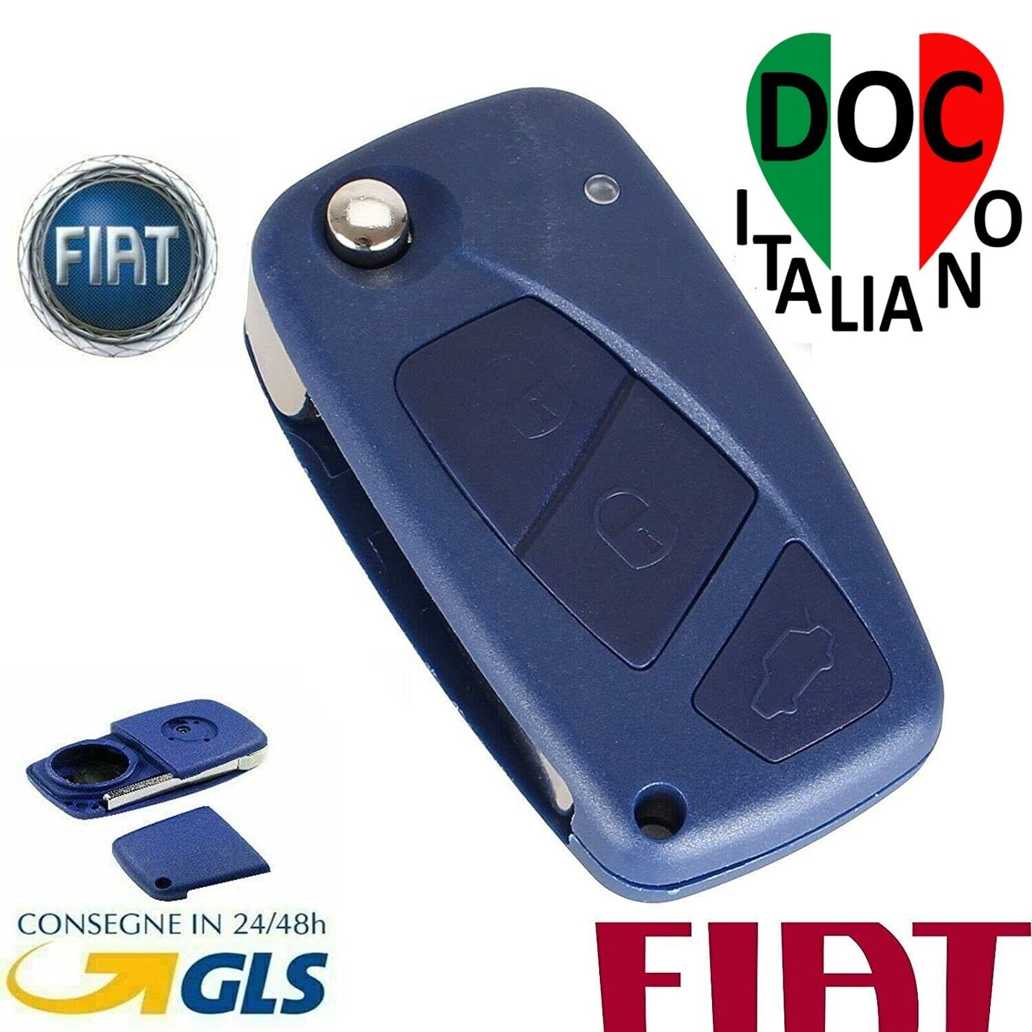 Guscio Chiave Telecomando 3 Tasti Compatibile Con Fiat Grande Punto Panda Ducato Stilo Lancia - Ricambio Qualità Premium