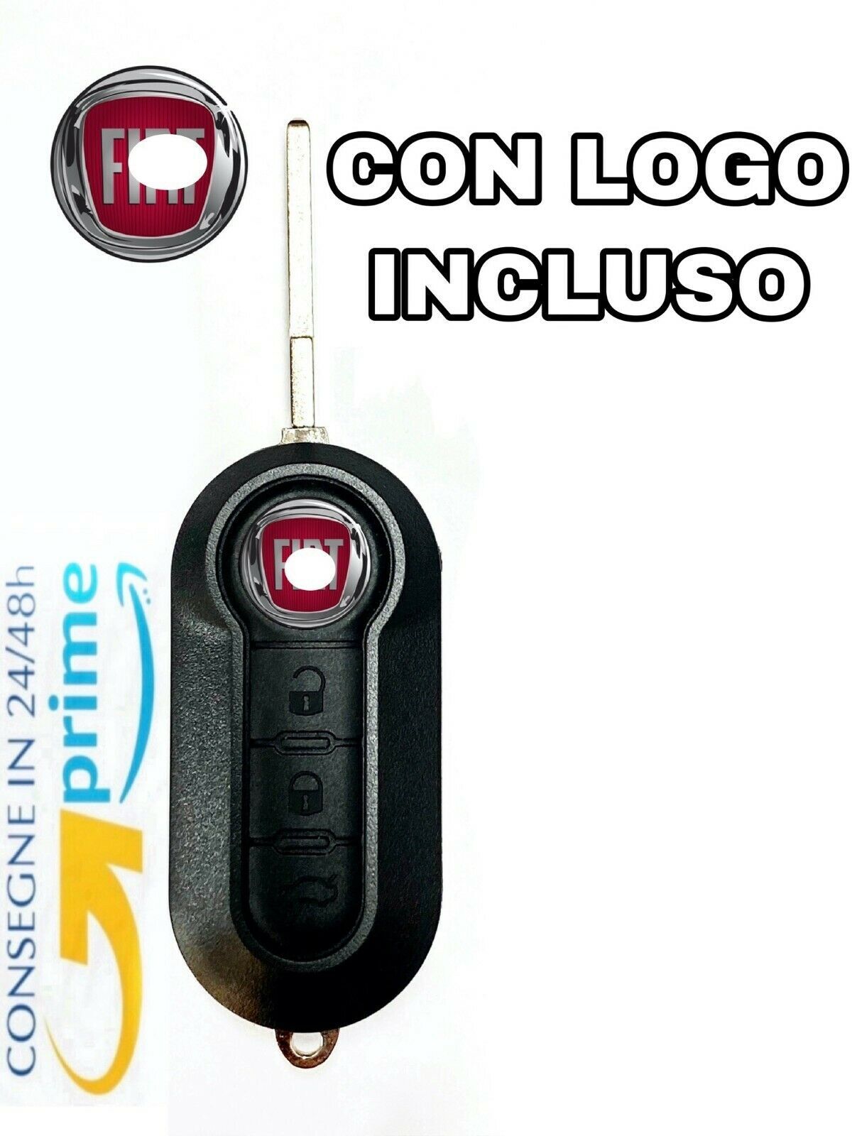 Guscio Telecomando 3 Tasti Compatibile Per Fiat 500L Punto Evo Panda Lancia Musa Con Lama Vergine
