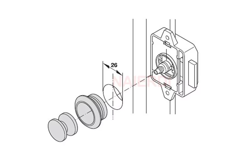 Serratura Push-Lock 26mm Camper Caravan Barche Mobili Cassetti Nichel - NEW