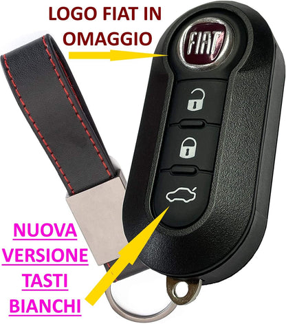 Guscio Cover Scocca Telecomando 3 Tasti Compatibile Con Chiave Fiat E Lancia - Versione Tasti Bianchi Con Lama Inclusa