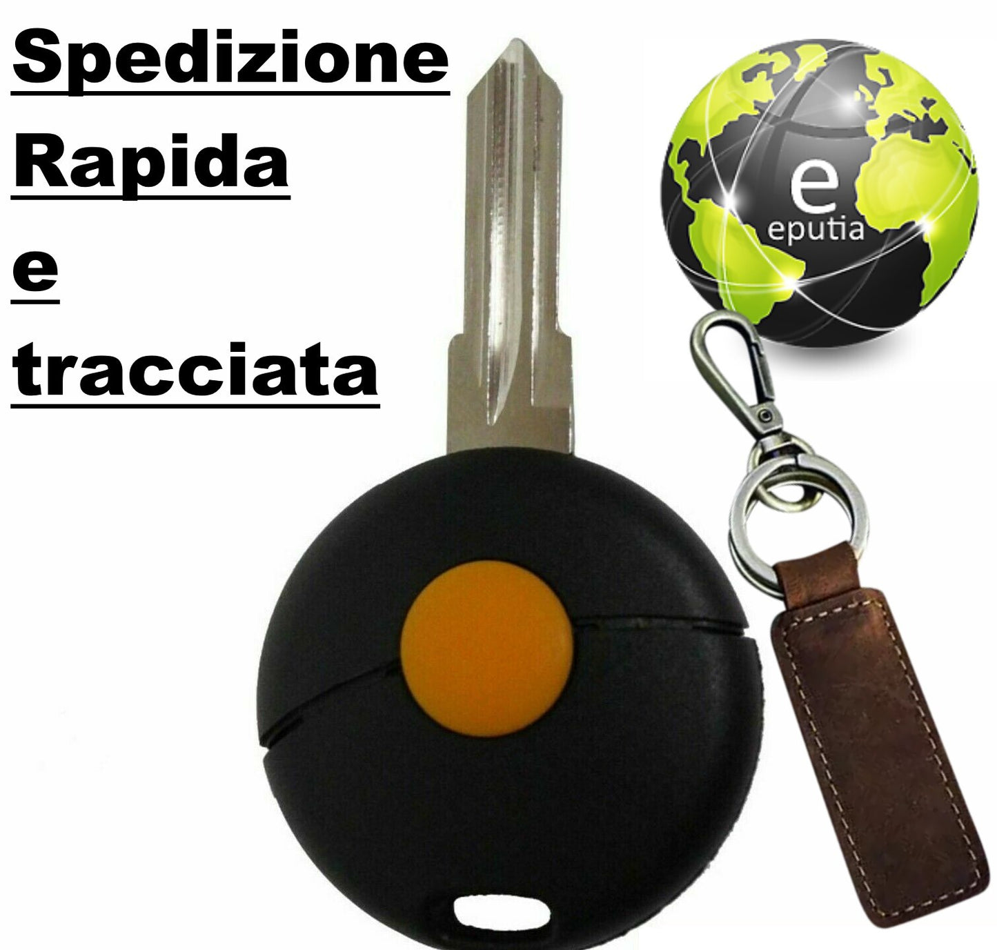 Guscio Cover Chiave Compatibile con Smart Fortwo Coupe e Cabrio Prima Serie - Ricambio Telecomando 1 Tasto Alta Qualità