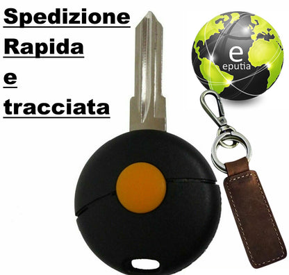 Guscio Cover Chiave Compatibile con Smart Fortwo Coupe e Cabrio Prima Serie - Ricambio Telecomando 1 Tasto Alta Qualità