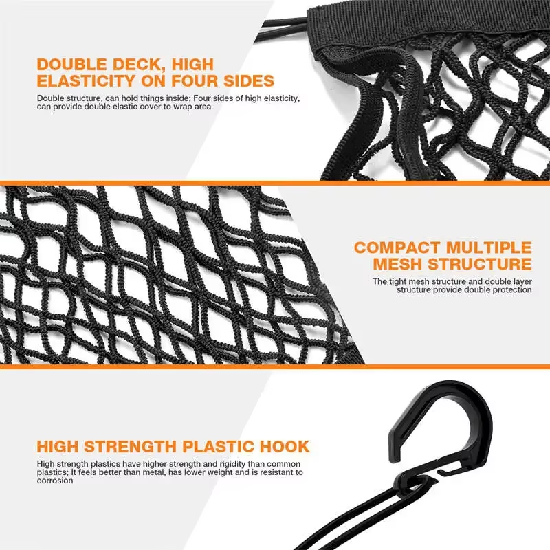 Rete Ragno Elastica Portapacchi Universale Per Moto E Scooter Con 4 Ganci Antigraffio Per Casco E Borse