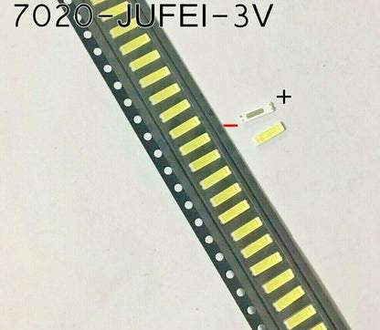 Set 5 LED Retroilluminazione TV 7020 0,5W 3V Bianco Freddo Alta Efficienza per Riparazioni