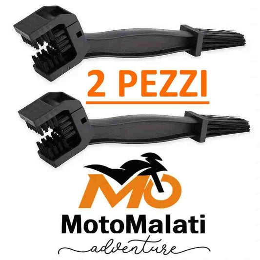 Coppia Spazzole Pulizia Catena Bici e Moto Strumento Manutenzione Universale