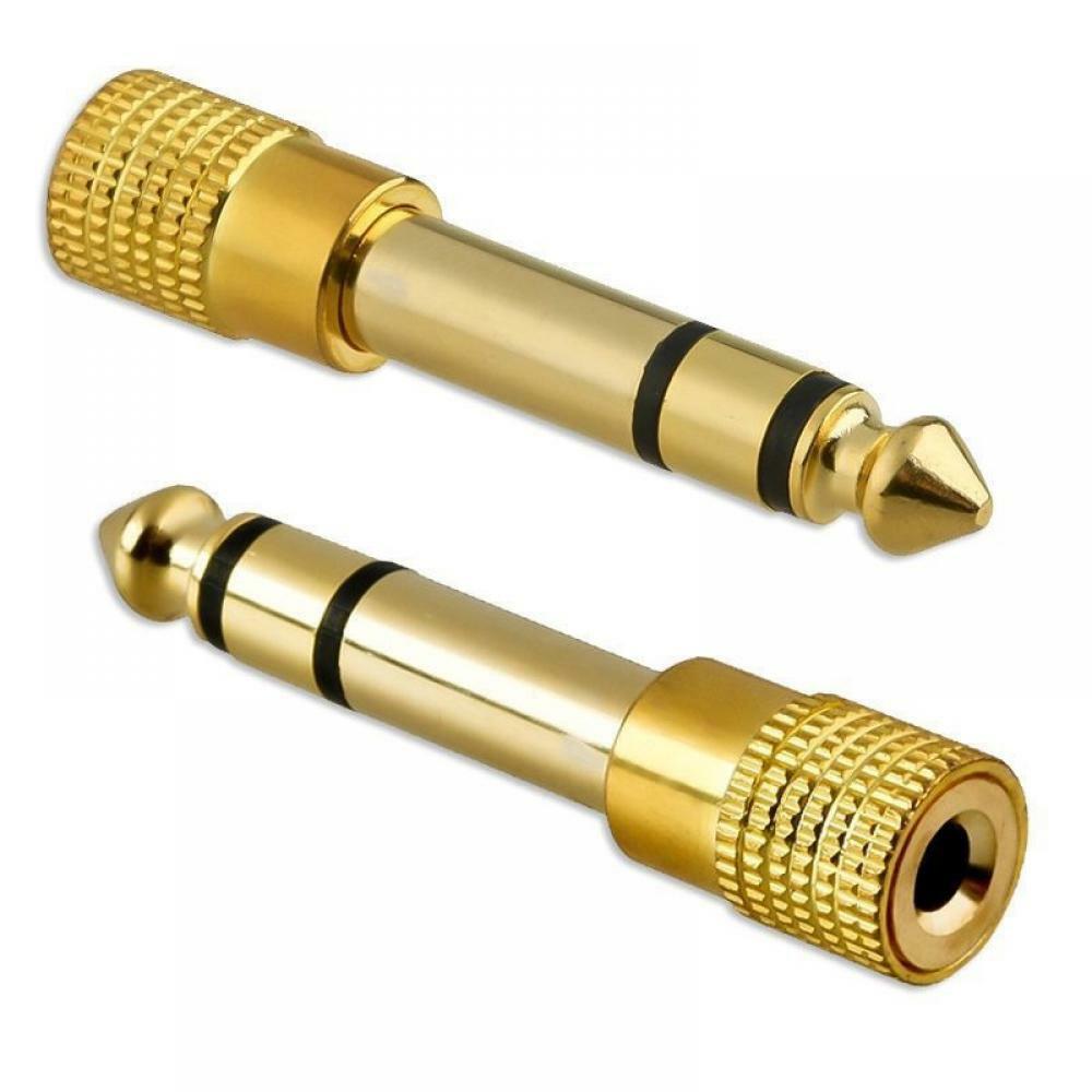 Adattatore Audio Jack Stereo Professionale Da 3,5mm Femmina A 6,3mm Maschio Connettore Placcato Oro Alta Fedeltà