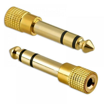 Adattatore Audio Jack Stereo Professionale Da 3,5mm Femmina A 6,3mm Maschio Connettore Placcato Oro Alta Fedeltà