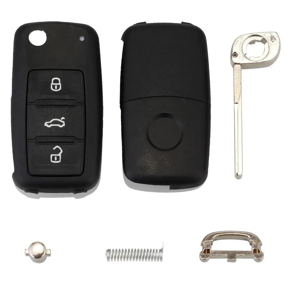 Guscio Telecomando Compatibile Per Chiave Volkswagen Golf Passat Polo 3 Tasti Con Lama Vergine