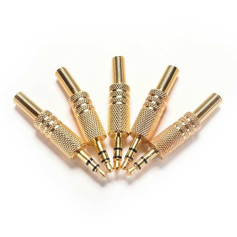 Connettore Jack 3.5mm Maschio 3 Poli Stereo Professionale In Metallo Dorato Per Cuffie E Cavi Audio Alta Fedeltà