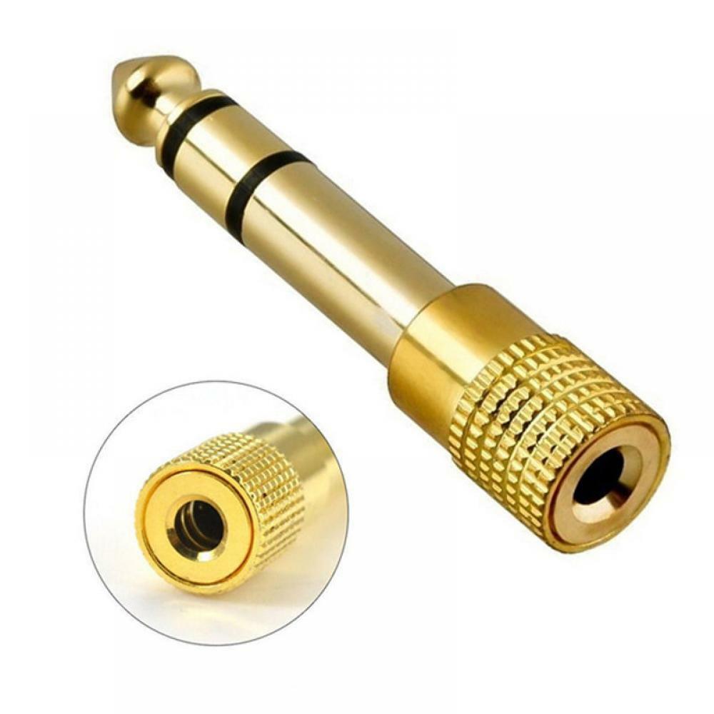 Adattatore Audio Jack Stereo Professionale Da 3,5mm Femmina A 6,3mm Maschio Connettore Placcato Oro Alta Fedeltà