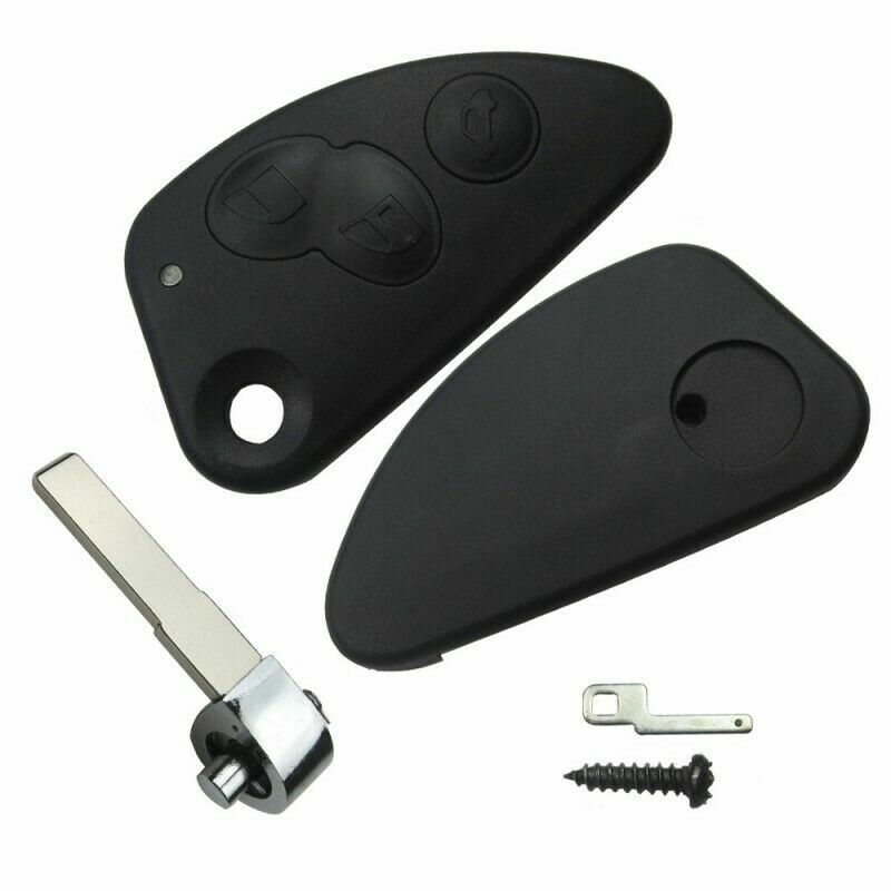 Guscio Chiave Telecomando Compatibile Per Alfa Romeo 147 156 GT - Scocca Ricambio 3 Tasti Alta Qualità
