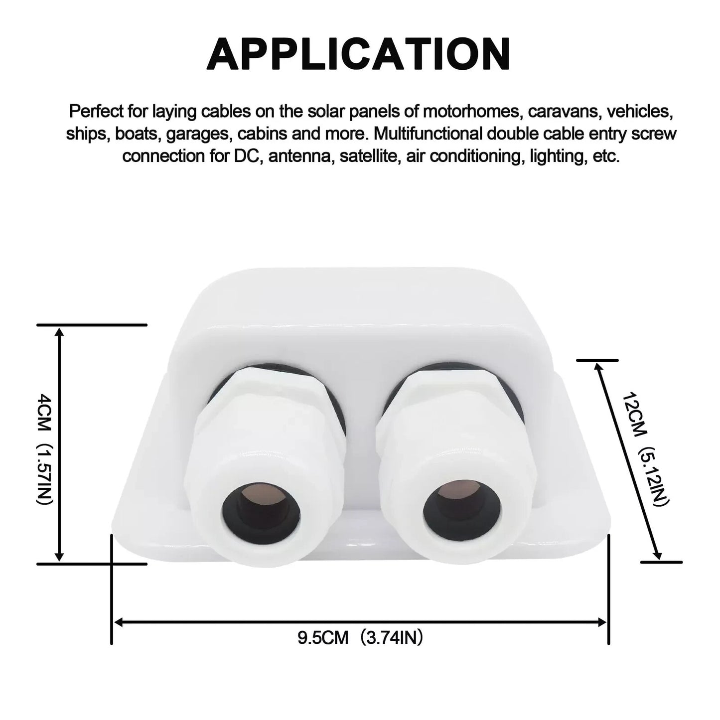 Passacavo Solare Doppio da Tetto Impermeabile IP68 per Camper, Carav * 165