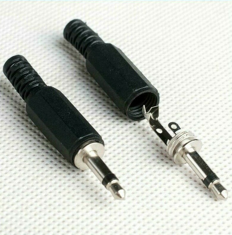 Connettore Jack 3.5mm Maschio 2 Poli Mono Audio Per Riparazione Cuffie E Microfono In Plastica Alta Qualità
