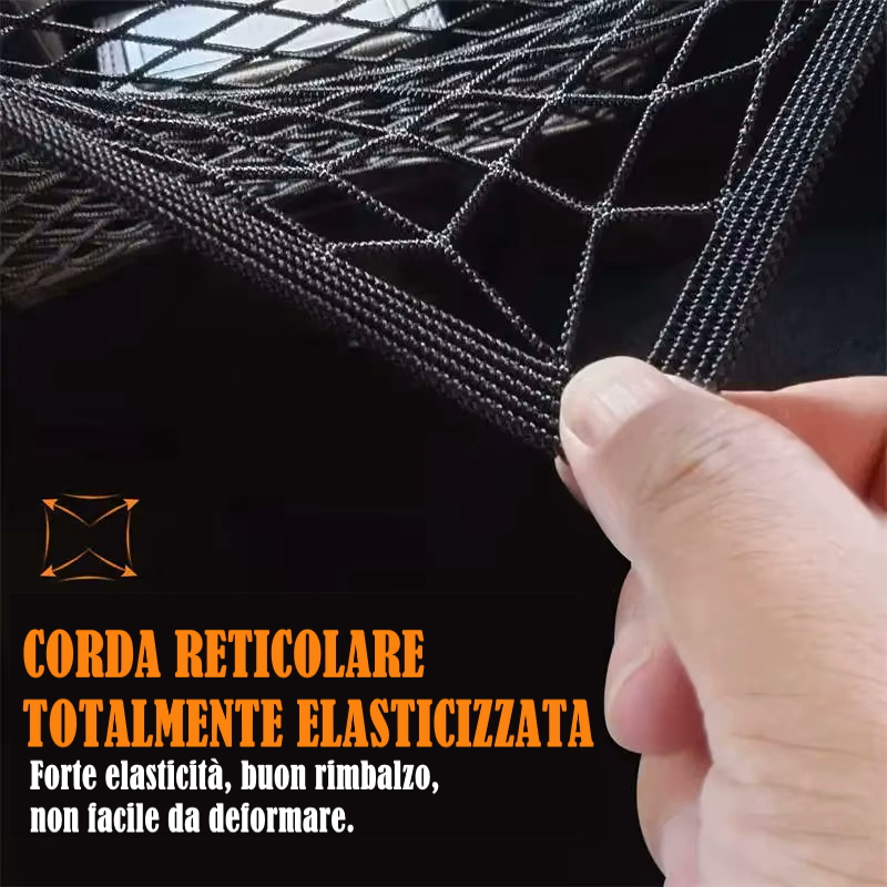 Rete Elastica Ferma Bagagli Universale Per Moto Scooter E Van Con 4 Ganci Antigraffio - Ragno Portapacchi Regolabile Per Casco Integrale E Carichi Extra