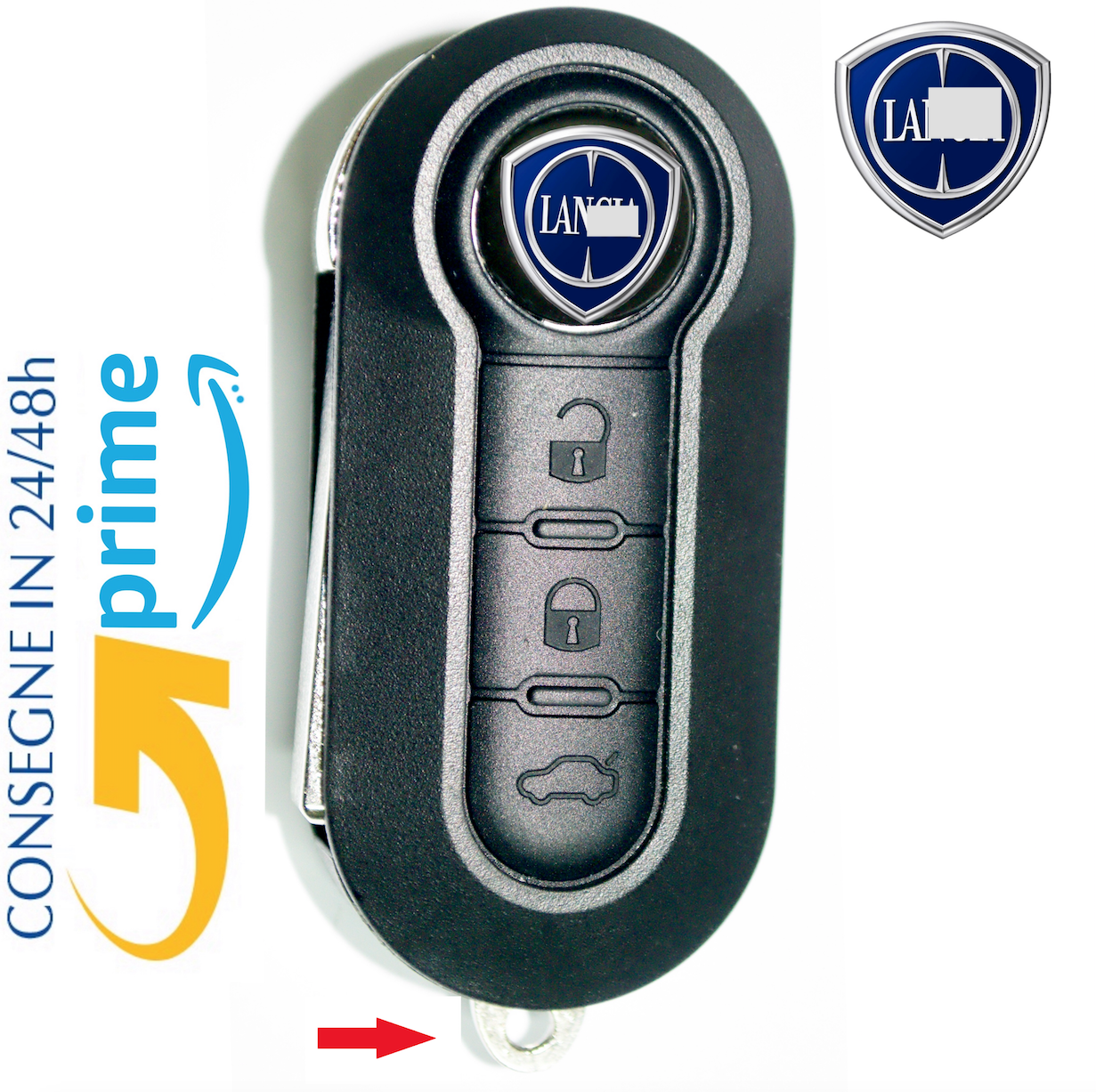 Gancio Per Portachiavi Compatibile Con Fiat 500 Panda Punto Evo E Lancia Ypsilon Delta - Ricambio Di Qualità Per Chiave Auto