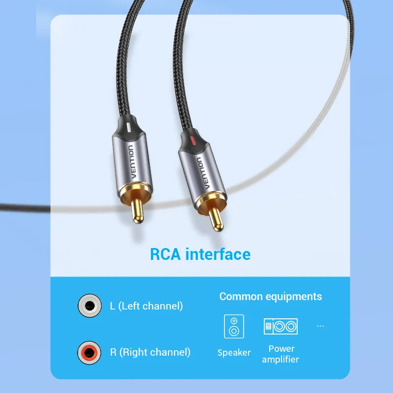 Cavo RCA da 3.5 mm a 2RCA in Rame per Amplificatore Audio