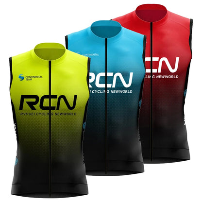 Gilet da ciclismo antivento in poliestere traspirante per uomini