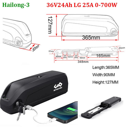 Batteria al litio per bicicletta elettrica 48V 52V elettrico