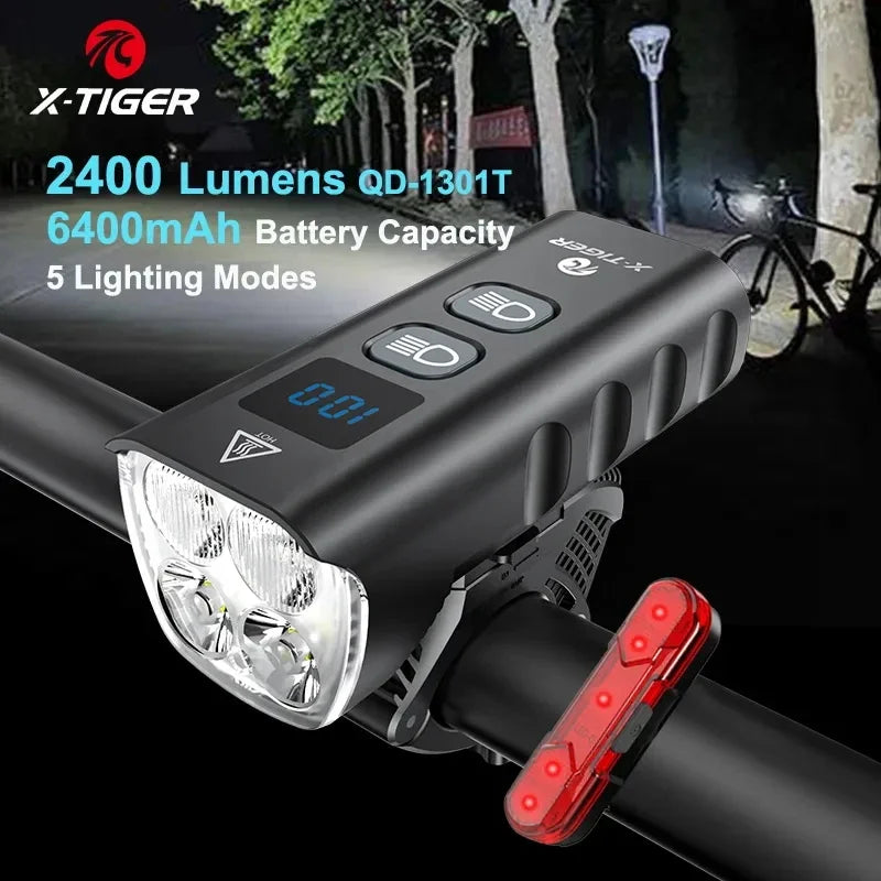 Luce per bici LED ricaricabile in ABS per bicicletta impermeabile