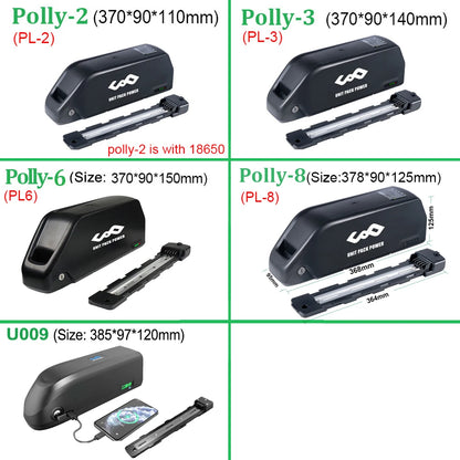 Batteria al litio per bicicletta elettrica 48V 52V elettrico
