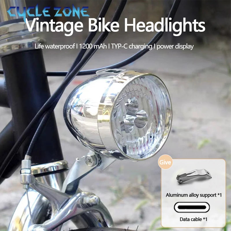 Luce anteriore per bicicletta 3 LED Faro per bici MTB Design retrò