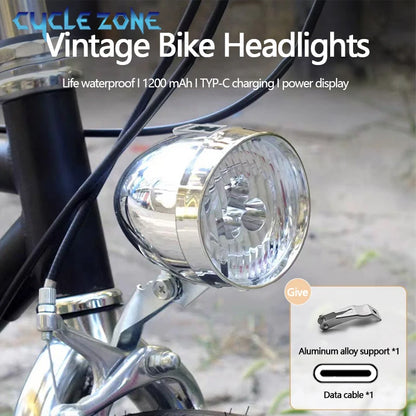 Luce anteriore per bicicletta 3 LED Faro per bici MTB Design retrò
